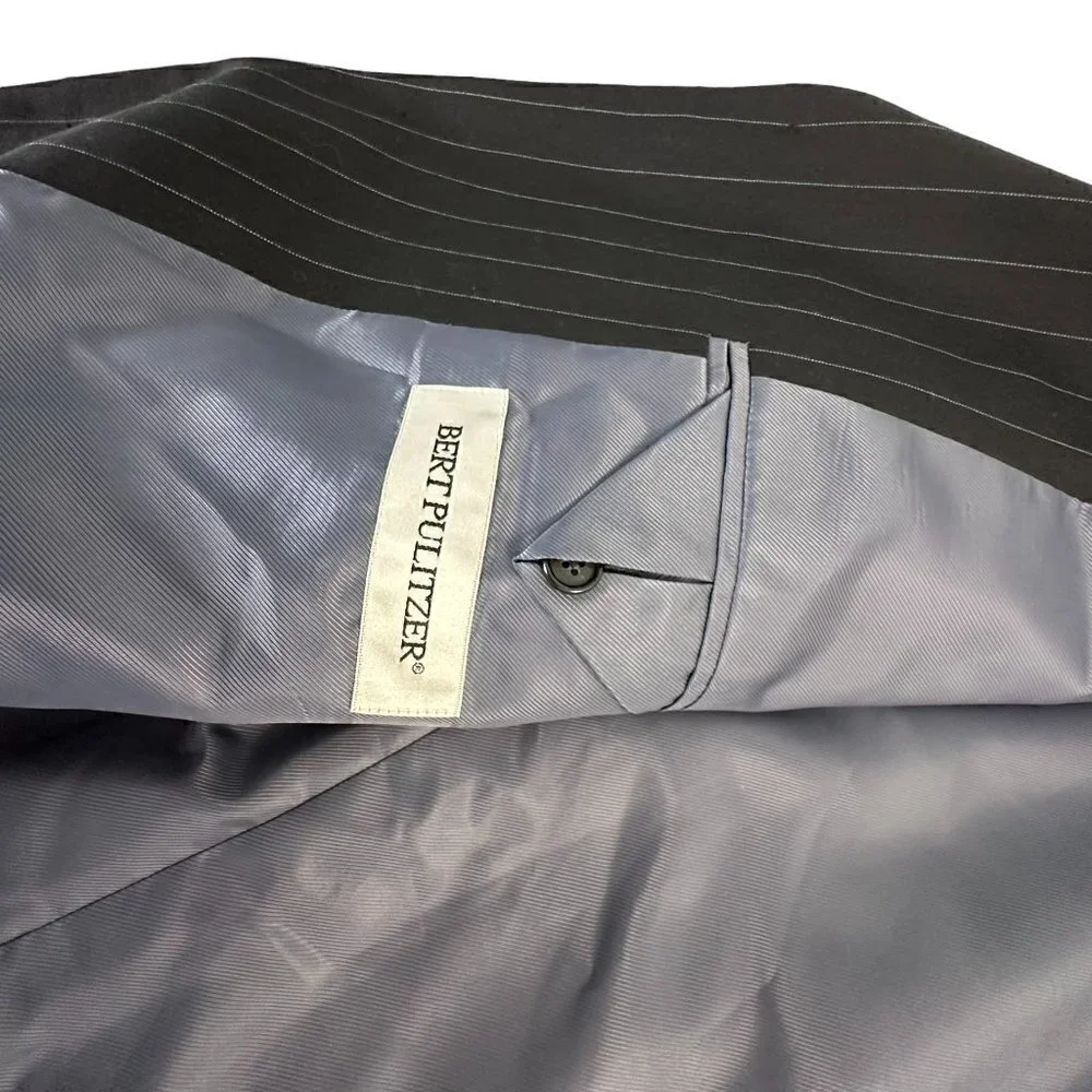 Bert Pulitzer Pure Wool Fully Lined Single Breasted Navy Pin Stripe Blazer (44R)